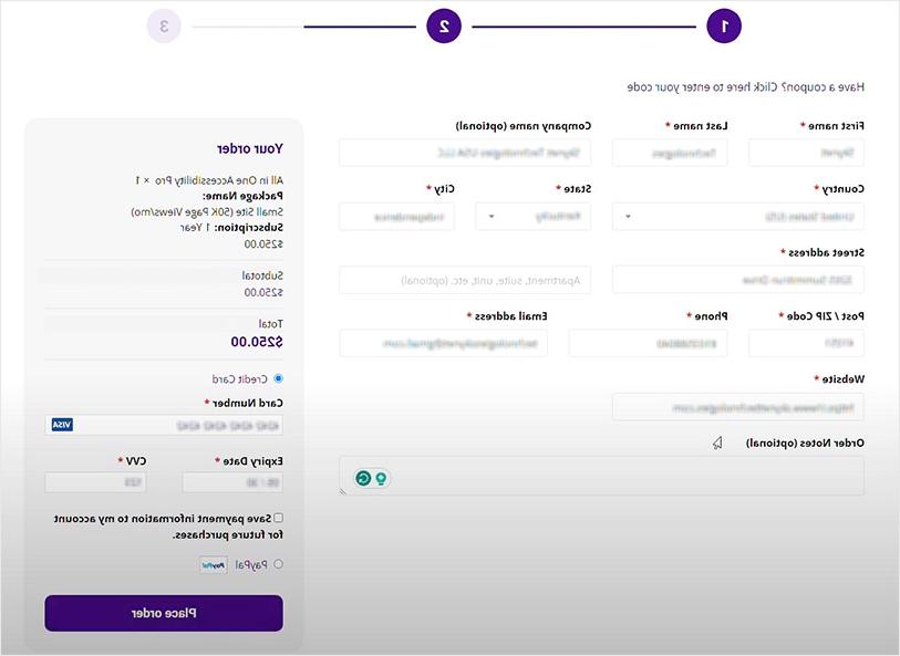 purchase plan all in one accessibility for Contentful